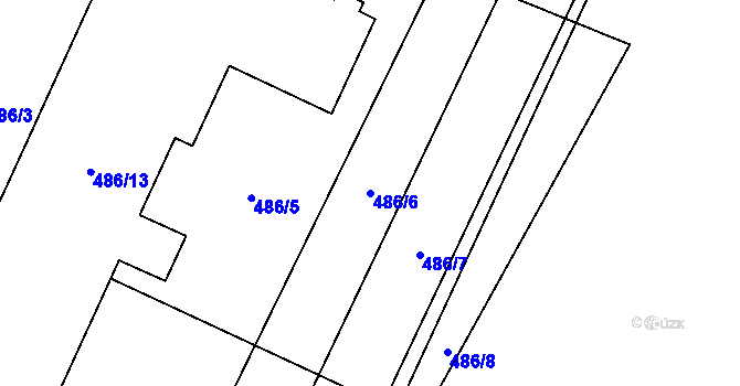 Parcela st. 486/6 v KÚ Červenka, Katastrální mapa