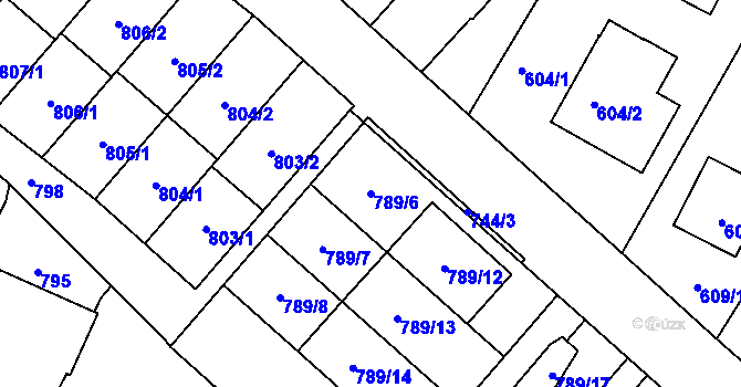 Parcela st. 789/6 v KÚ Červenka, Katastrální mapa