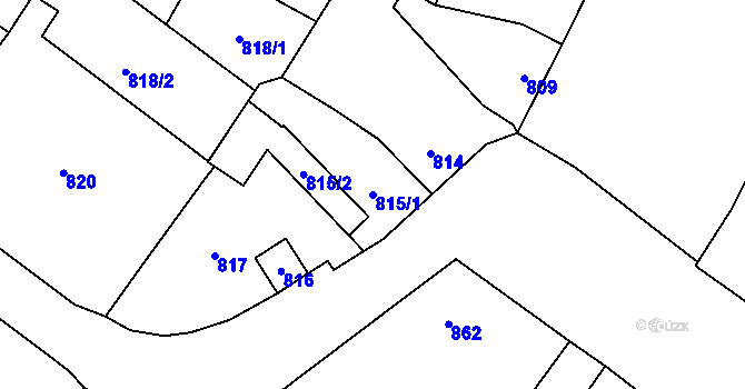 Parcela st. 815/1 v KÚ Červenka, Katastrální mapa