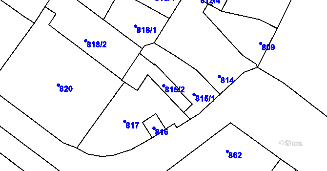 Parcela st. 815/2 v KÚ Červenka, Katastrální mapa