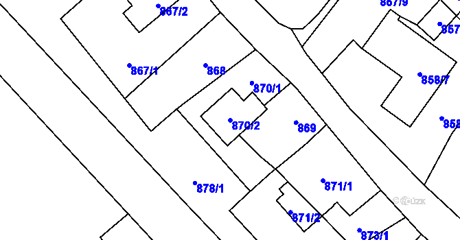 Parcela st. 870/2 v KÚ Červenka, Katastrální mapa