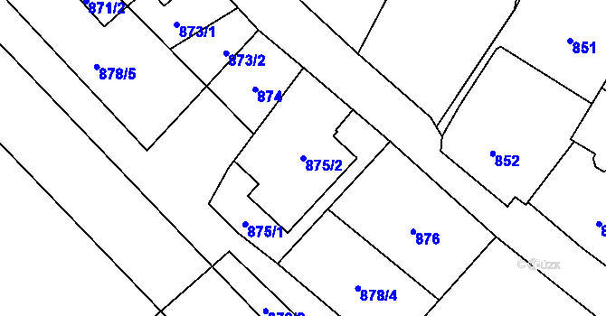 Parcela st. 875/2 v KÚ Červenka, Katastrální mapa