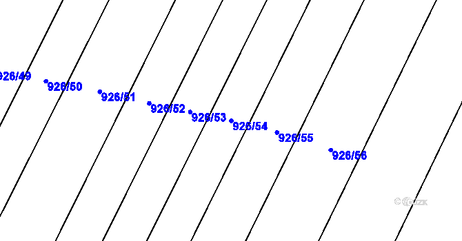 Parcela st. 926/54 v KÚ Červenka, Katastrální mapa