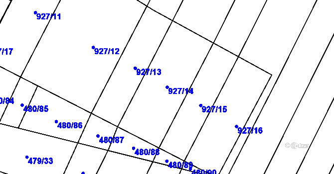 Parcela st. 927/14 v KÚ Červenka, Katastrální mapa