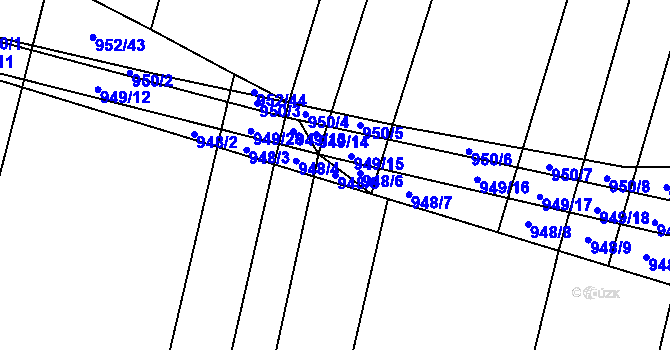 Parcela st. 948/5 v KÚ Červenka, Katastrální mapa