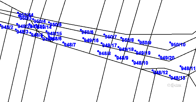 Parcela st. 948/8 v KÚ Červenka, Katastrální mapa