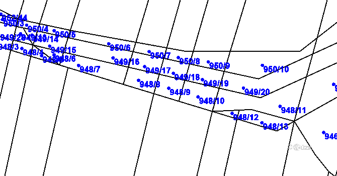 Parcela st. 948/9 v KÚ Červenka, Katastrální mapa