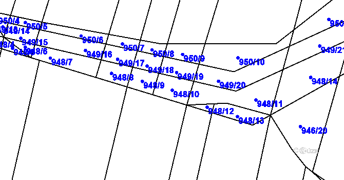 Parcela st. 948/10 v KÚ Červenka, Katastrální mapa