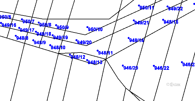 Parcela st. 948/11 v KÚ Červenka, Katastrální mapa