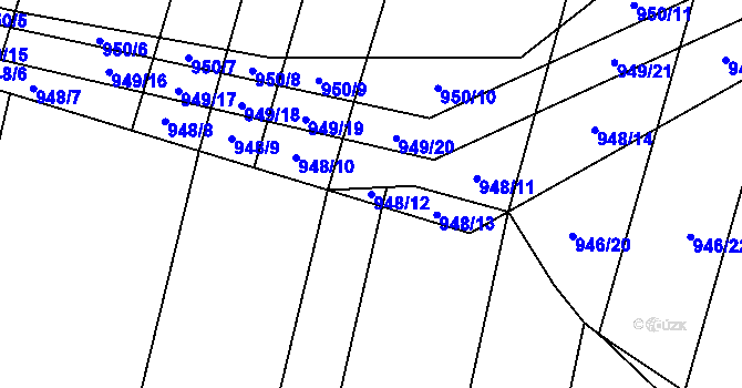 Parcela st. 948/12 v KÚ Červenka, Katastrální mapa