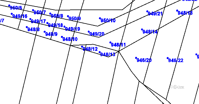 Parcela st. 948/13 v KÚ Červenka, Katastrální mapa
