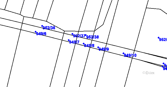 Parcela st. 949/8 v KÚ Červenka, Katastrální mapa