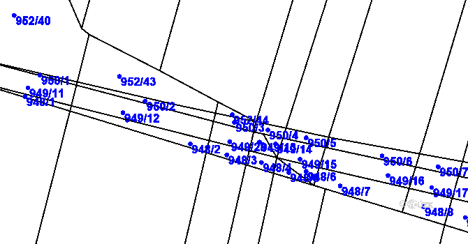 Parcela st. 950/3 v KÚ Červenka, Katastrální mapa