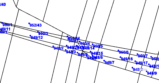 Parcela st. 950/4 v KÚ Červenka, Katastrální mapa