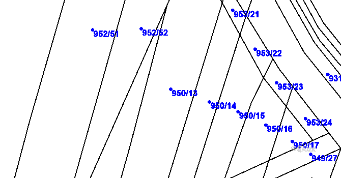 Parcela st. 950/13 v KÚ Červenka, Katastrální mapa