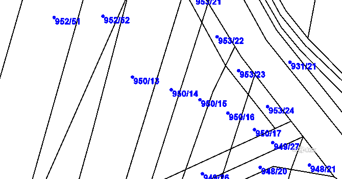 Parcela st. 950/14 v KÚ Červenka, Katastrální mapa