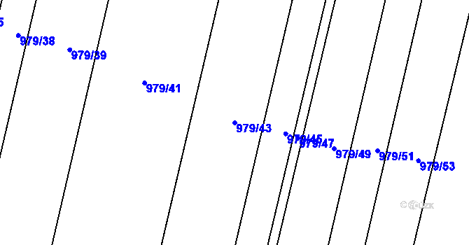 Parcela st. 979/43 v KÚ Červenka, Katastrální mapa