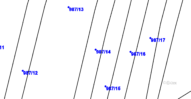 Parcela st. 987/14 v KÚ Červenka, Katastrální mapa