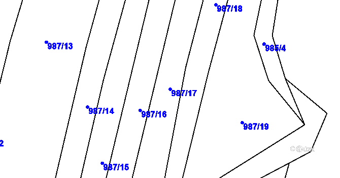 Parcela st. 987/17 v KÚ Červenka, Katastrální mapa