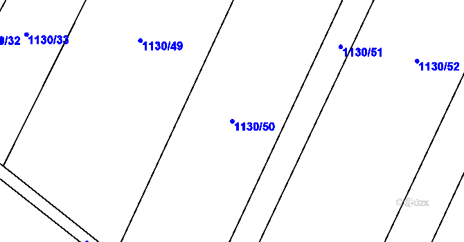 Parcela st. 1130/50 v KÚ Červenka, Katastrální mapa