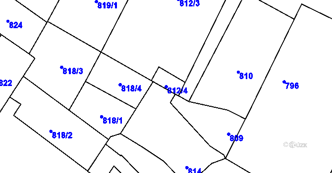 Parcela st. 812/4 v KÚ Červenka, Katastrální mapa