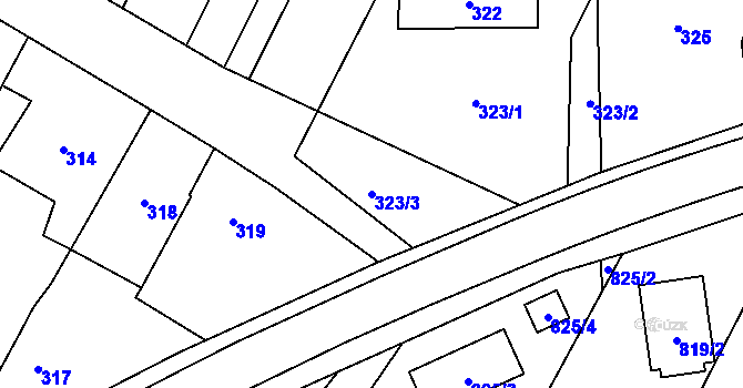 Parcela st. 323/3 v KÚ Červenka, Katastrální mapa