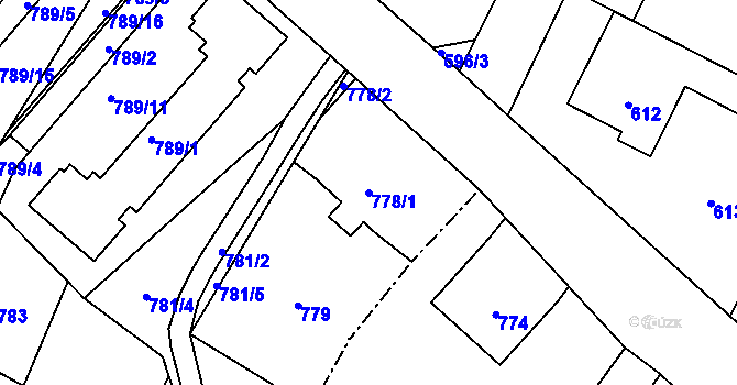 Parcela st. 778/1 v KÚ Červenka, Katastrální mapa