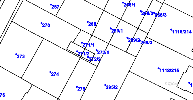 Parcela st. 272/1 v KÚ Červenka, Katastrální mapa
