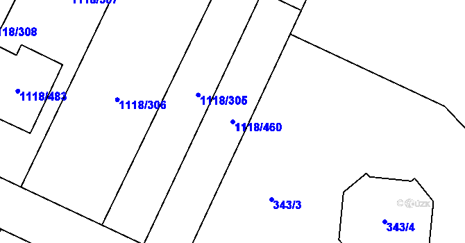 Parcela st. 1118/460 v KÚ Červenka, Katastrální mapa
