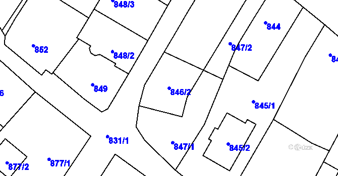 Parcela st. 846/2 v KÚ Červenka, Katastrální mapa