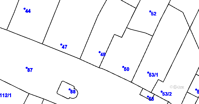 Parcela st. 49 v KÚ Tři Dvory u Litovle, Katastrální mapa