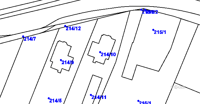 Parcela st. 214/10 v KÚ Tři Dvory u Litovle, Katastrální mapa