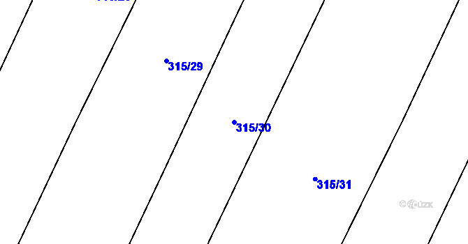 Parcela st. 315/30 v KÚ Tři Dvory u Litovle, Katastrální mapa