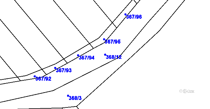 Parcela st. 368/12 v KÚ Červený Hrádek u Dačic, Katastrální mapa