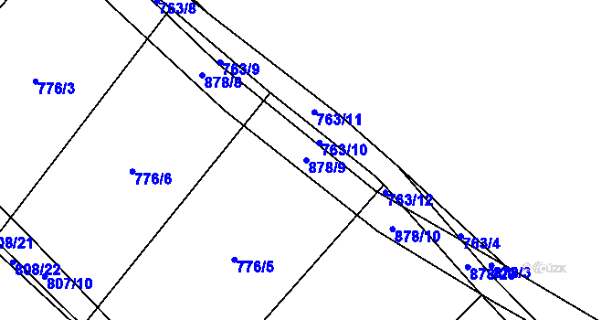 Parcela st. 878/9 v KÚ Červený Hrádek u Dačic, Katastrální mapa