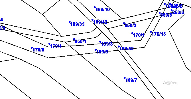 Parcela st. 169/6 v KÚ Červený Hrádek u Dačic, Katastrální mapa