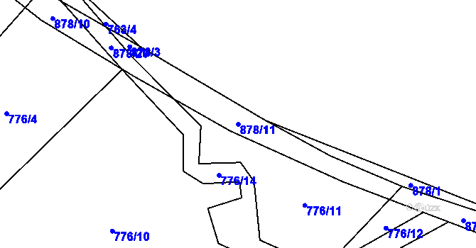 Parcela st. 878/11 v KÚ Červený Hrádek u Dačic, Katastrální mapa