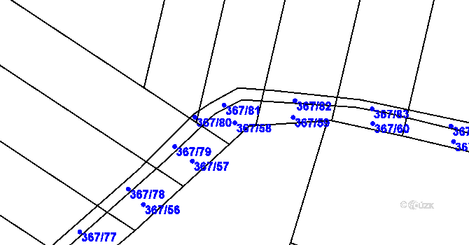 Parcela st. 367/58 v KÚ Červený Hrádek u Dačic, Katastrální mapa