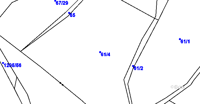 Parcela st. 61/4 v KÚ Jersice, Katastrální mapa