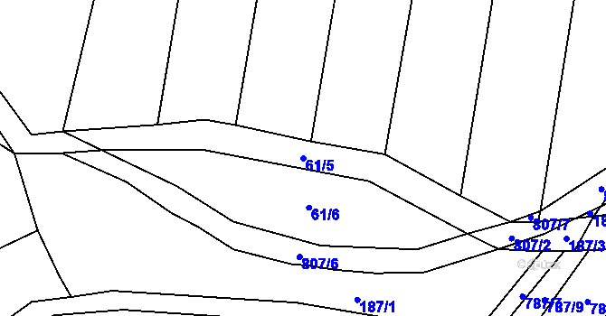 Parcela st. 61/5 v KÚ Jersice, Katastrální mapa