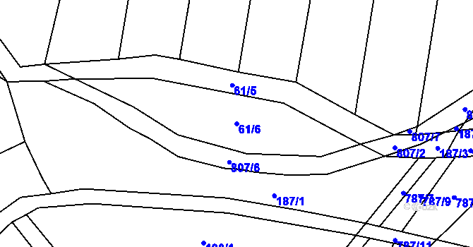 Parcela st. 61/6 v KÚ Jersice, Katastrální mapa