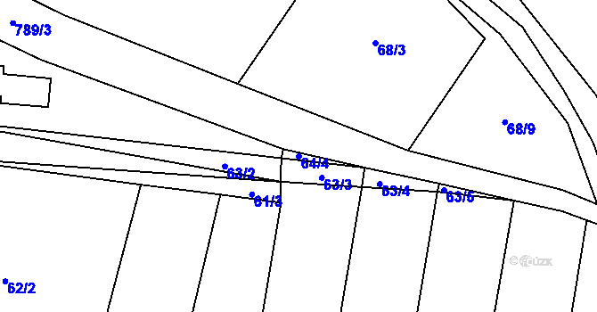 Parcela st. 64/4 v KÚ Jersice, Katastrální mapa