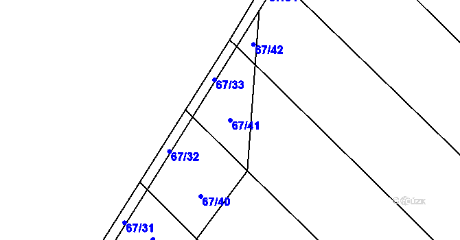 Parcela st. 67/41 v KÚ Jersice, Katastrální mapa