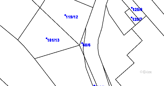 Parcela st. 68/6 v KÚ Jersice, Katastrální mapa