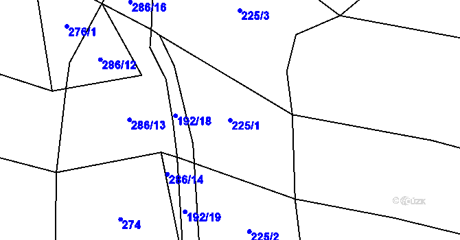 Parcela st. 225/1 v KÚ Jersice, Katastrální mapa