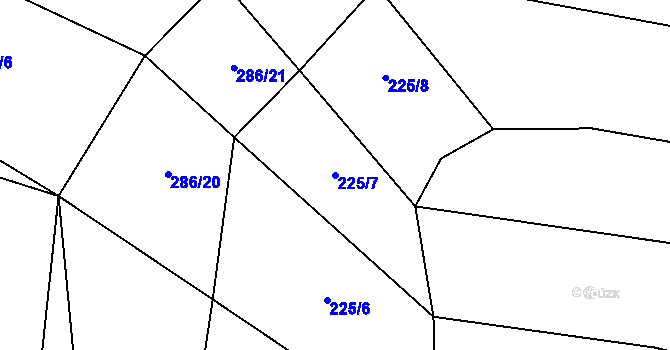 Parcela st. 225/7 v KÚ Jersice, Katastrální mapa