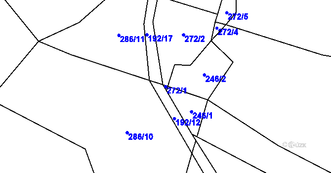 Parcela st. 272/1 v KÚ Jersice, Katastrální mapa