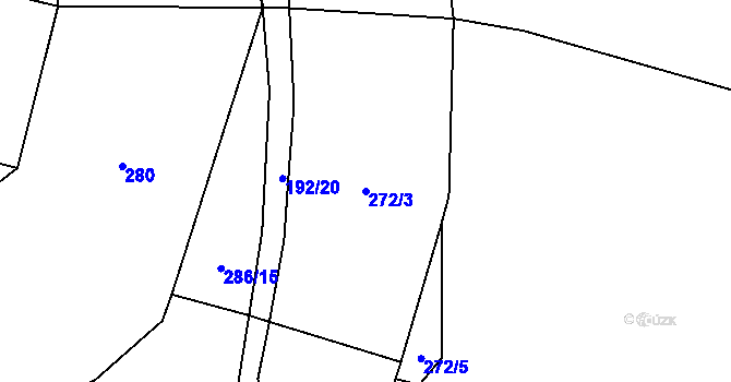 Parcela st. 272/3 v KÚ Jersice, Katastrální mapa