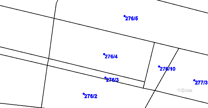 Parcela st. 276/4 v KÚ Jersice, Katastrální mapa