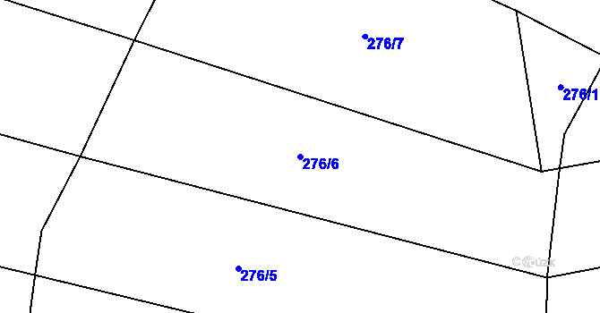 Parcela st. 276/6 v KÚ Jersice, Katastrální mapa